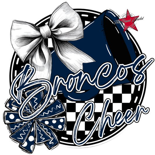 Broncos Circle Cheer Design-Navy