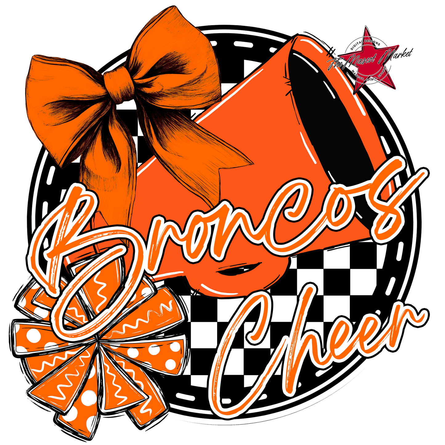 Broncos Circle Cheer Design-Orange