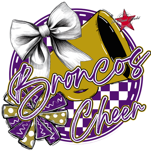 Broncos Circle Cheer Design-Purple-Gold