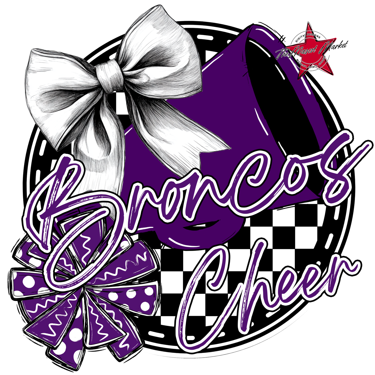 Broncos Circle Cheer Design-Purple