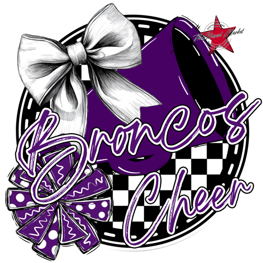 Broncos Circle Cheer Design-Purple