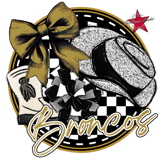 Broncos Circle Drillteam Design-Gold