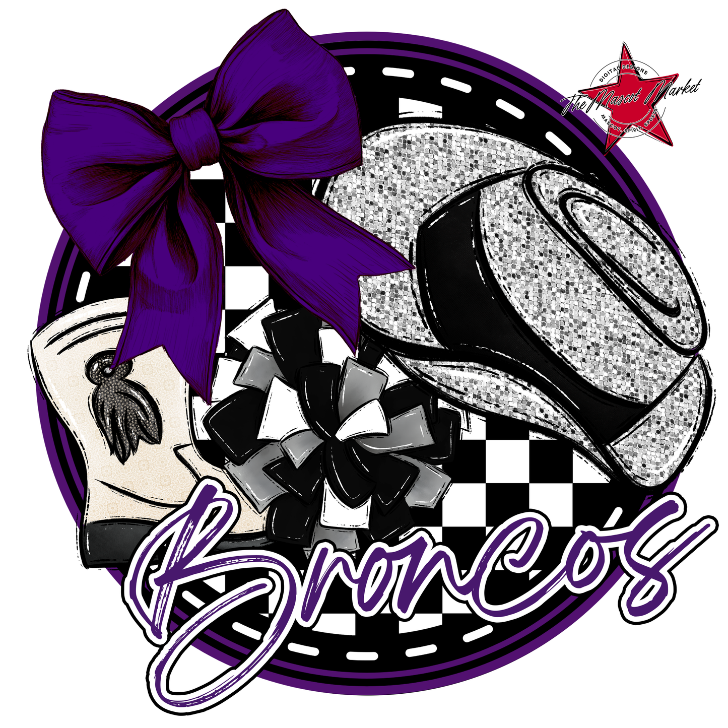 Broncos Circle Drillteam Design-Purple
