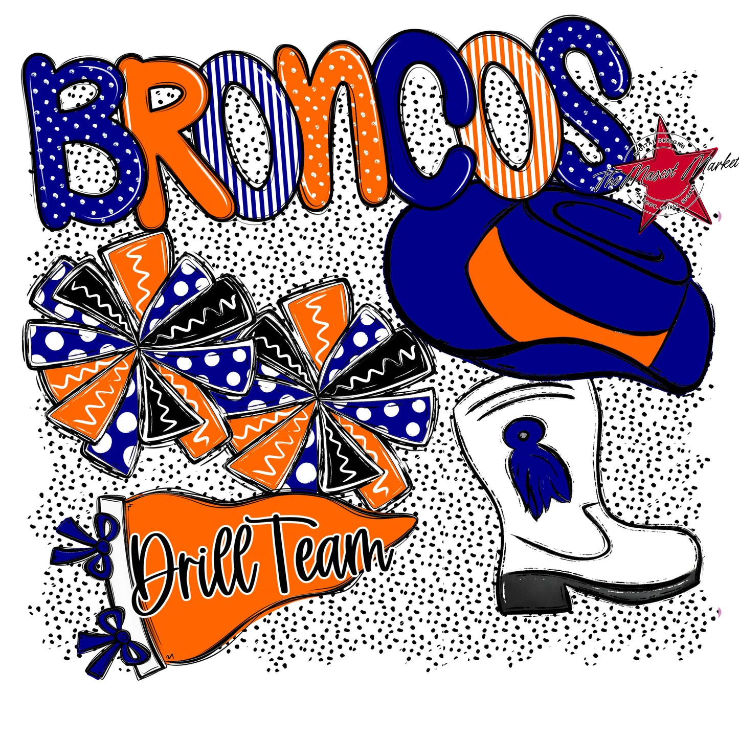 Broncos Drillteam Spirit-Blue & Orange