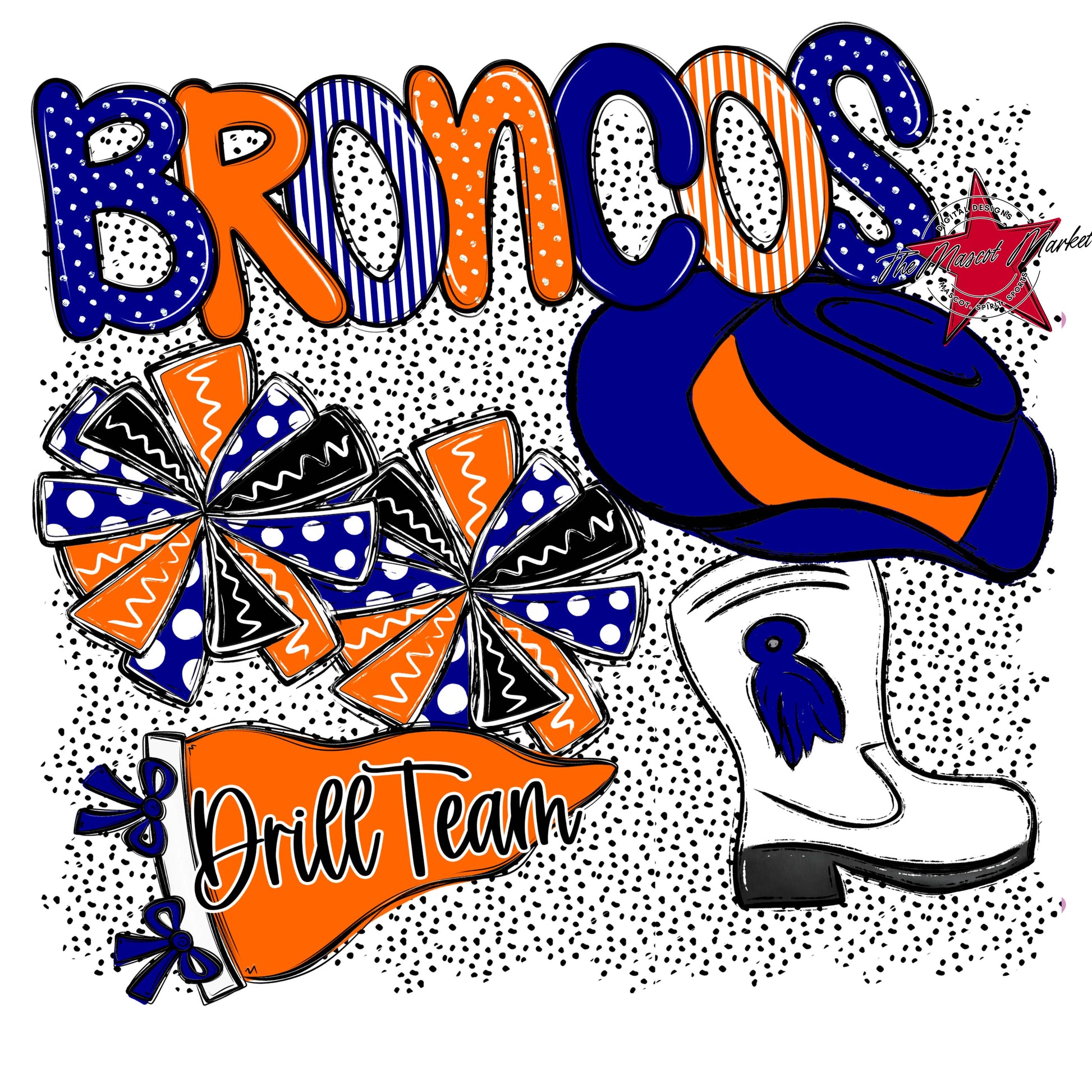 Broncos Drillteam Spirit-Blue & Orange
