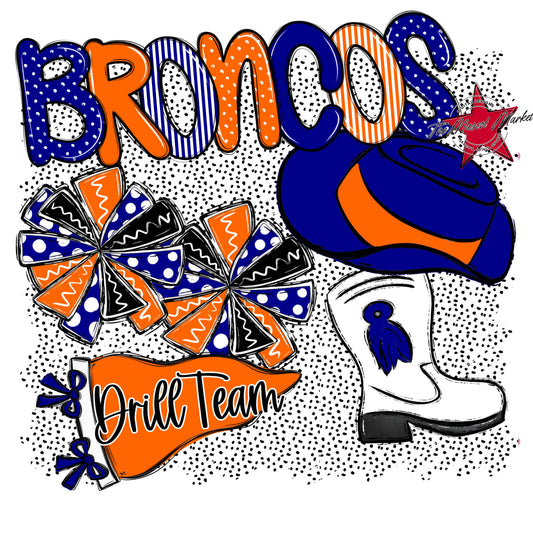 Broncos Drillteam Spirit-Blue & Orange