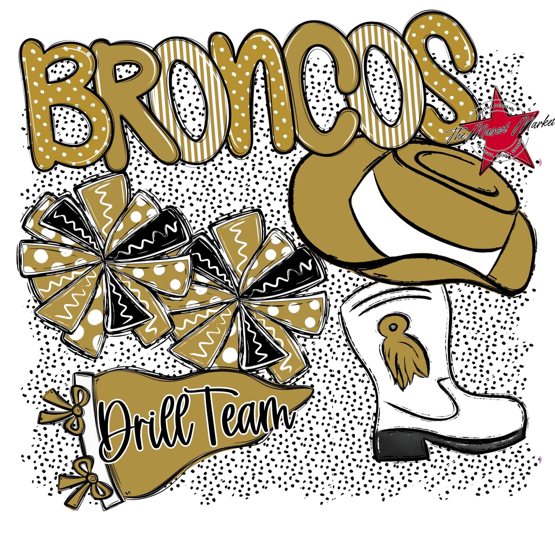 Broncos Drillteam Spirit-Gold