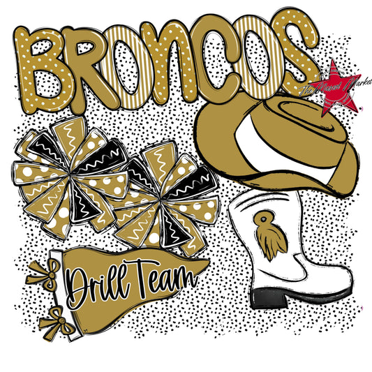 Broncos Drillteam Spirit-Gold