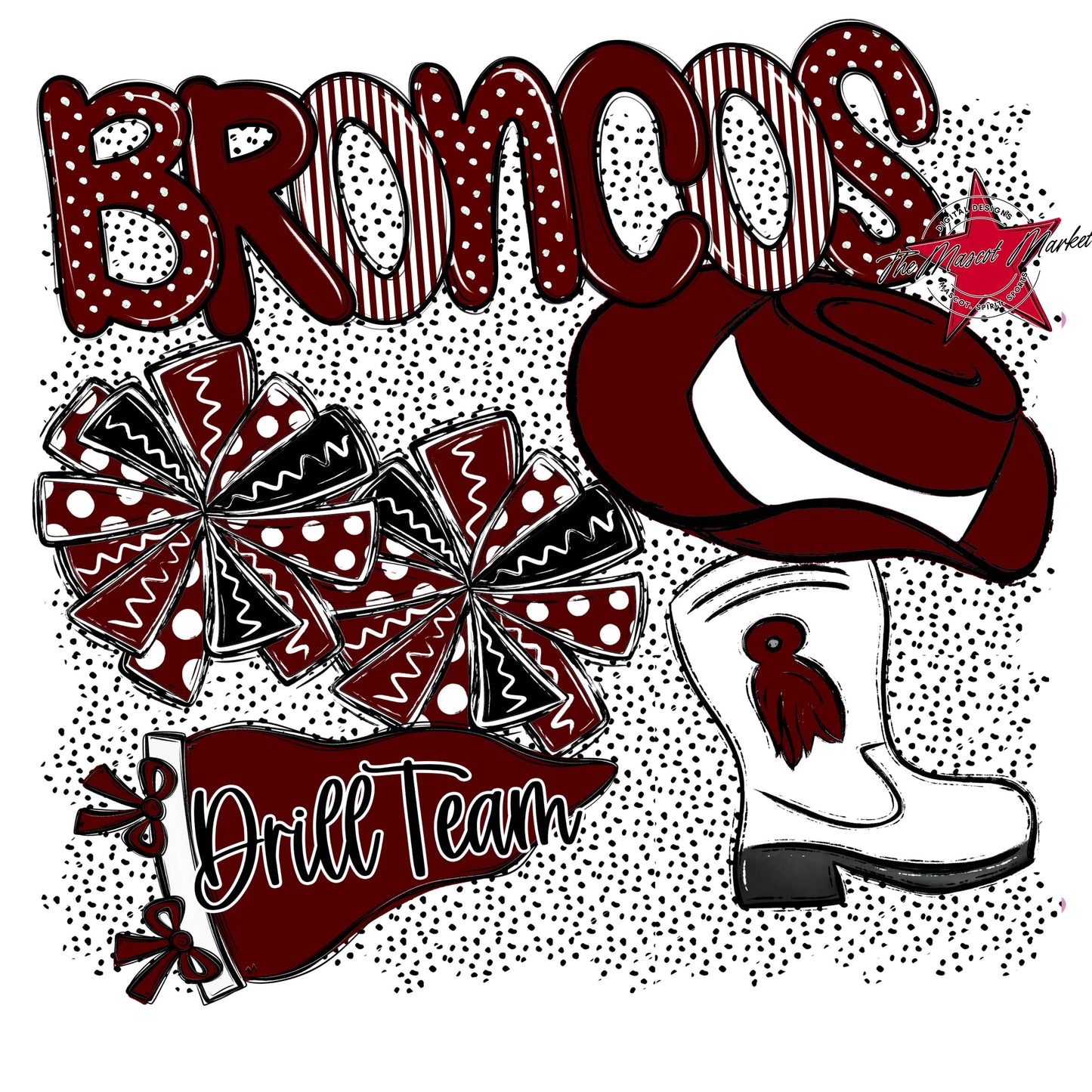 Broncos Drillteam Spirit-Maroon