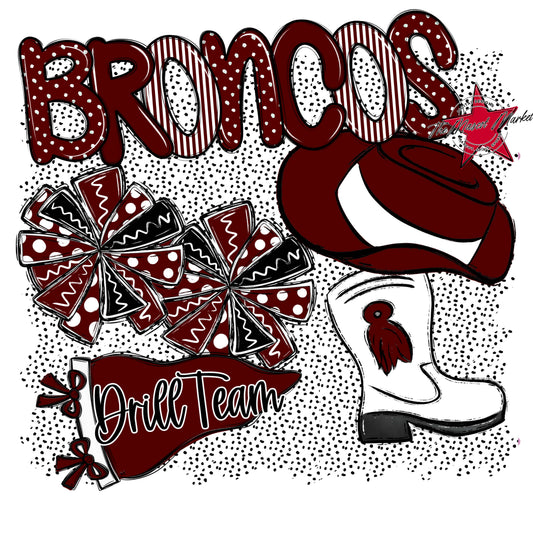Broncos Drillteam Spirit-Maroon