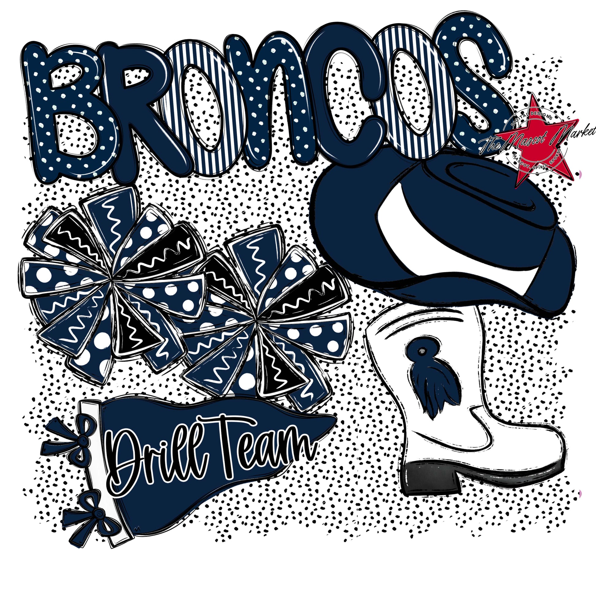 Broncos Drillteam Spirit-Navy