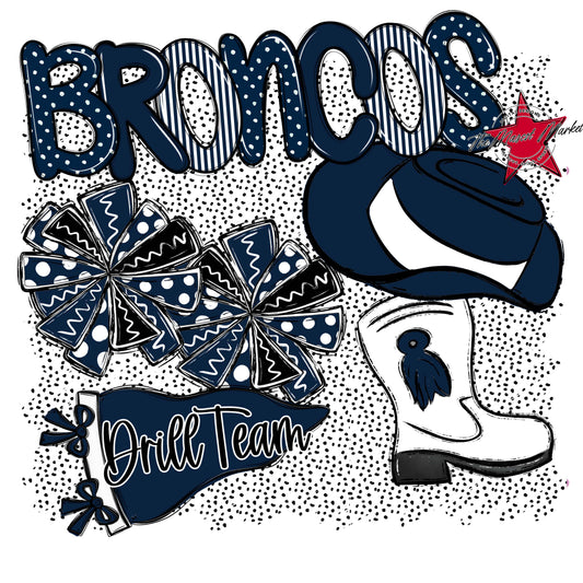 Broncos Drillteam Spirit-Navy