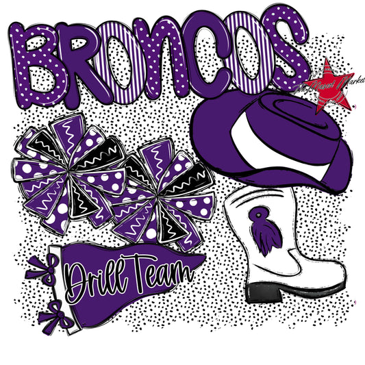Broncos Drillteam Spirit-Purple