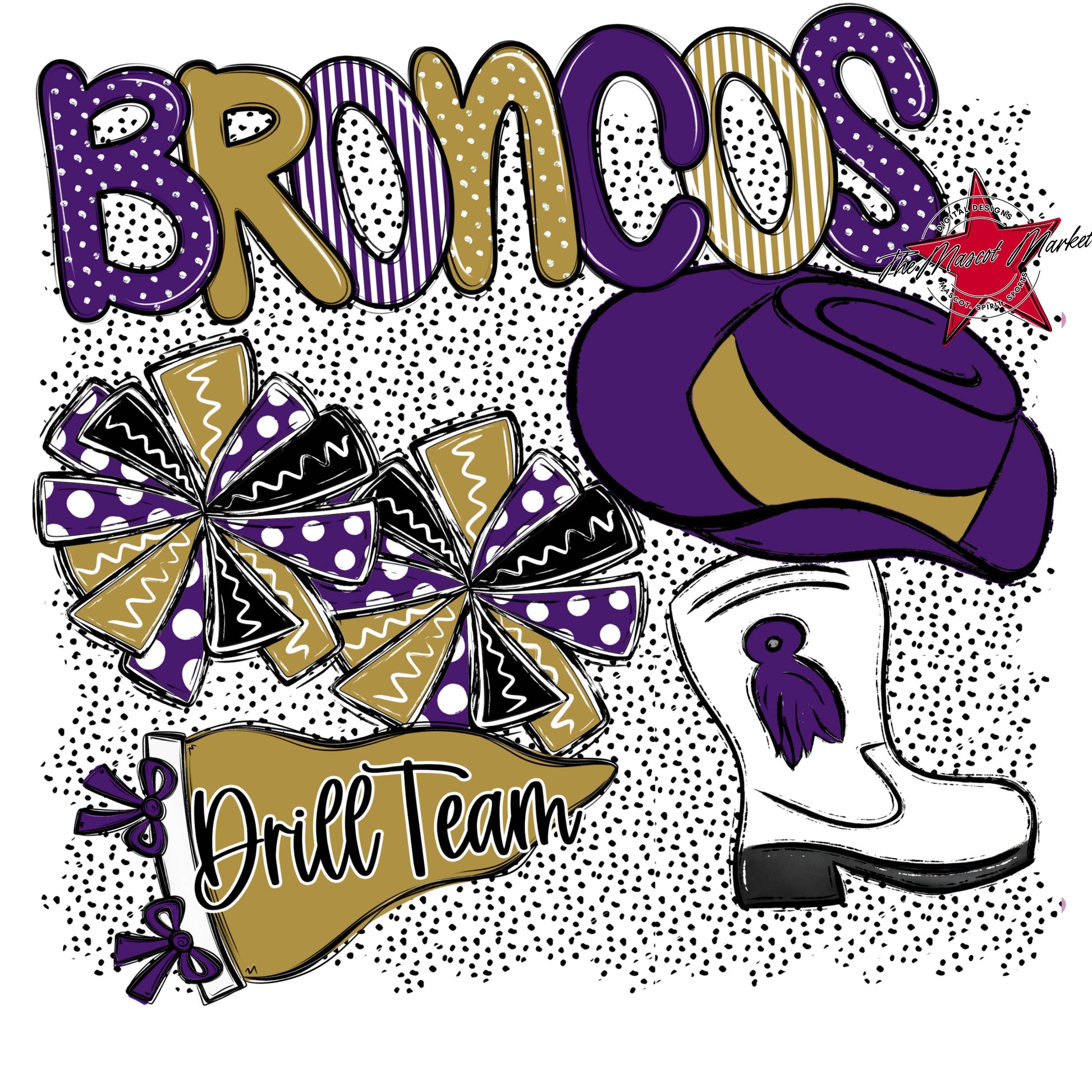 Broncos Drillteam Spirit-Purple & Gold