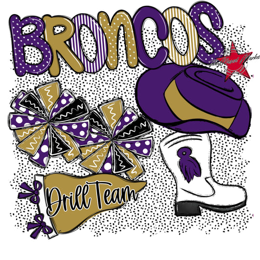 Broncos Drillteam Spirit-Purple & Gold