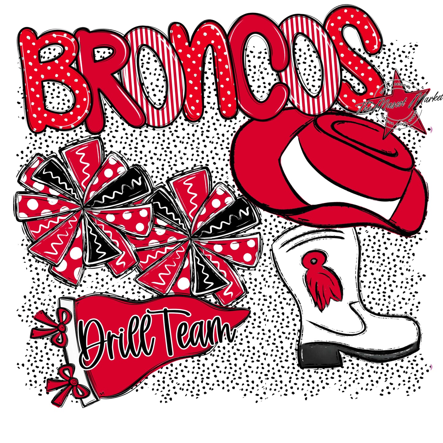 Broncos Drillteam Spirit-Red