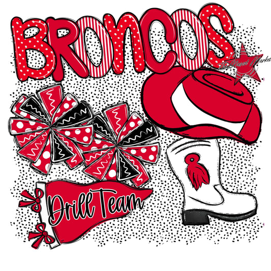 Broncos Drillteam Spirit-Red
