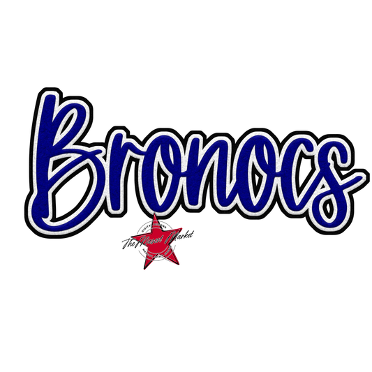 Broncos Faux Chenille Patch-Blue