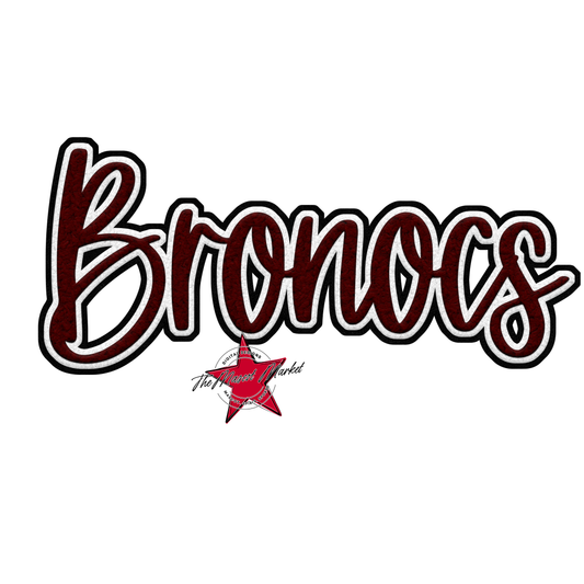 Broncos Faux Chenille Patch-Maroon