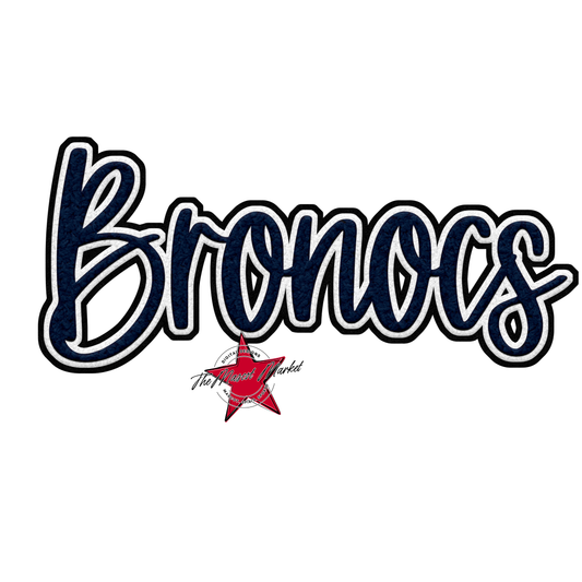 Broncos Faux Chenille Patch-Navy