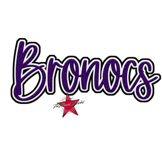 Broncos Faux Chenille Patch-Purple