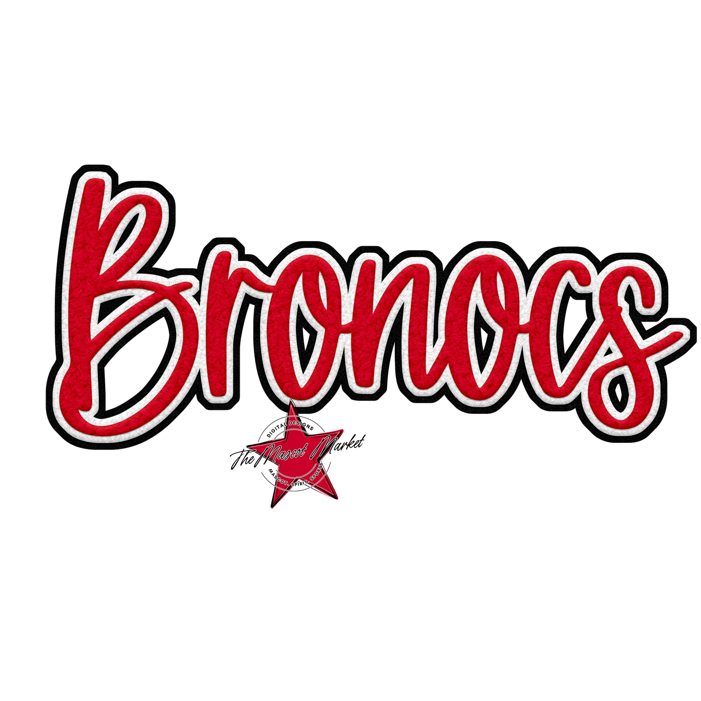 Broncos Faux Chenille Patch-Red