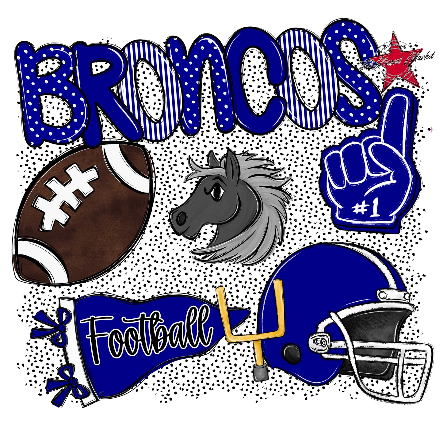 Broncos Football Spirit-Blue