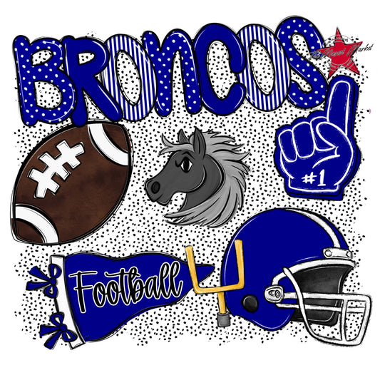Broncos Football Spirit-Blue