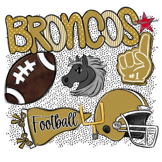 Broncos Football Spirit-Gold