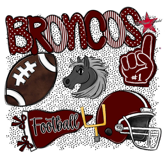 Broncos Football Spirit-Maroon