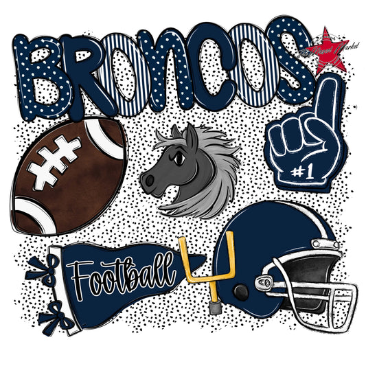 Broncos Football Spirit-Navy