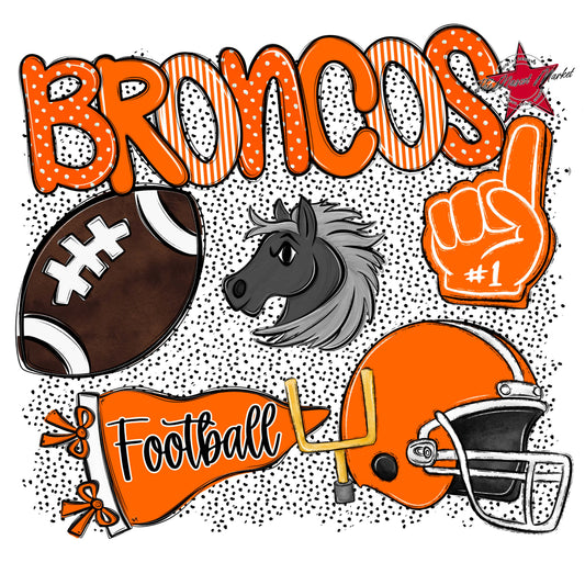 Broncos Football Spirit-Orange