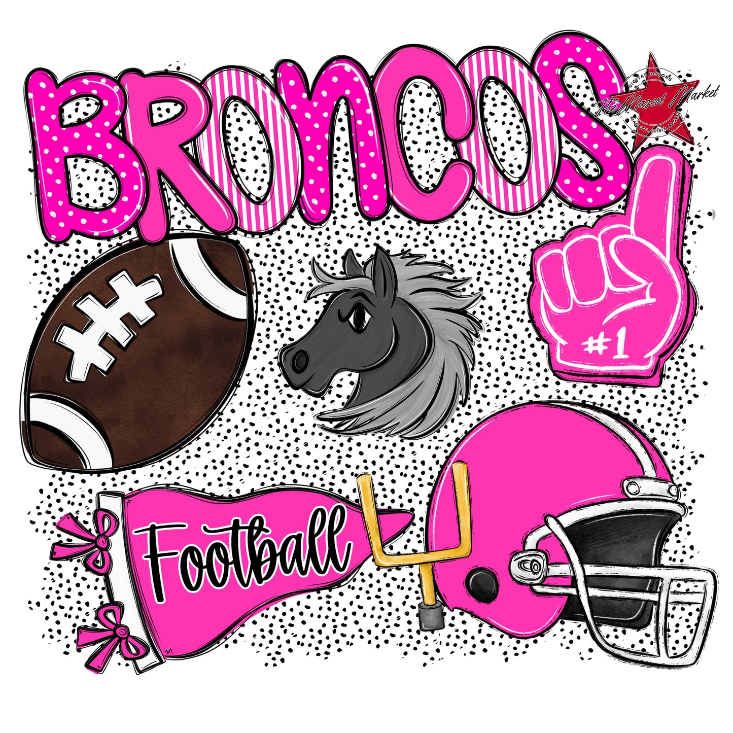 Broncos Football Spirit-Pink