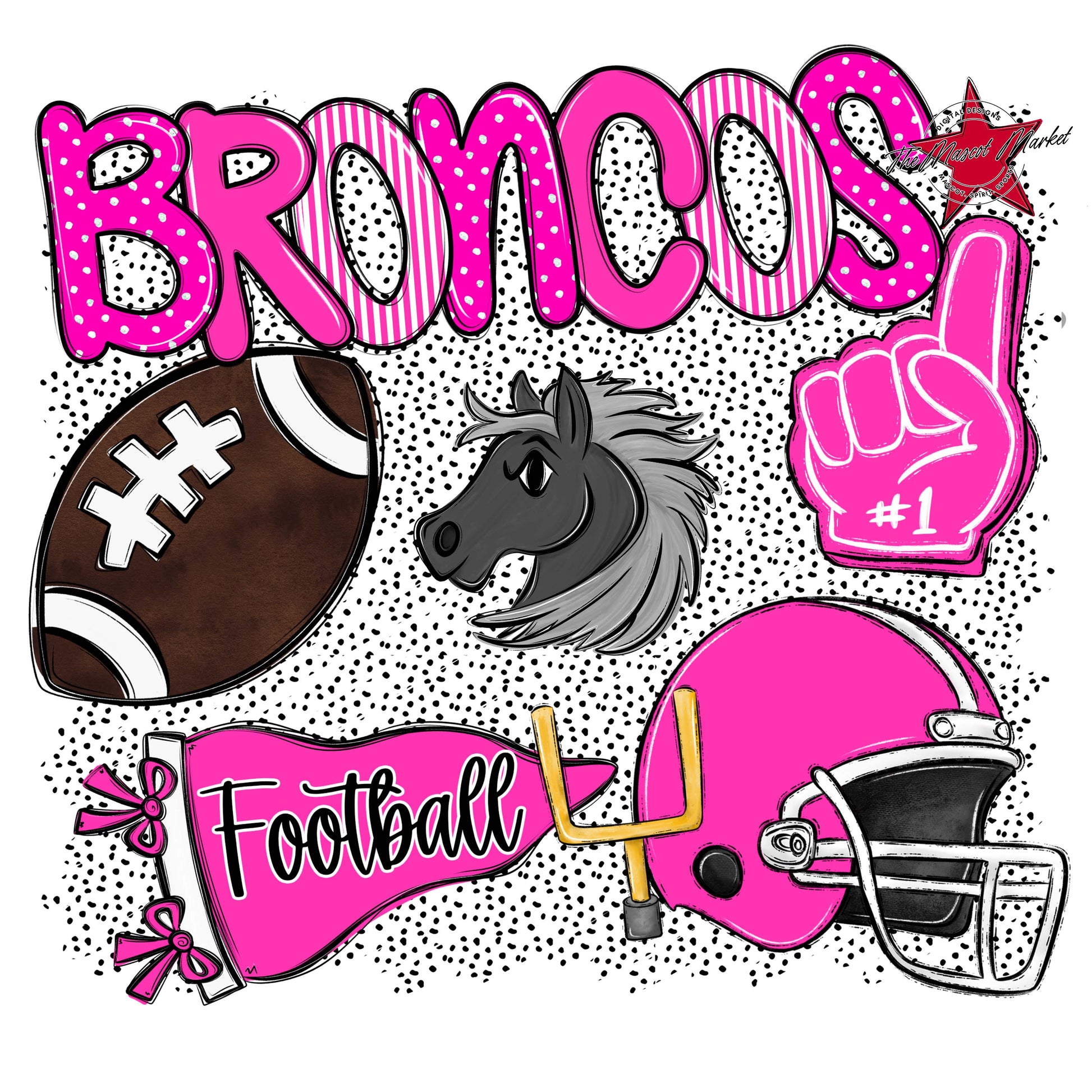 Broncos Football Spirit-Pink