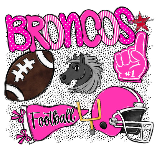 Broncos Football Spirit-Pink