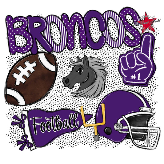 Broncos Football Spirit-Purple