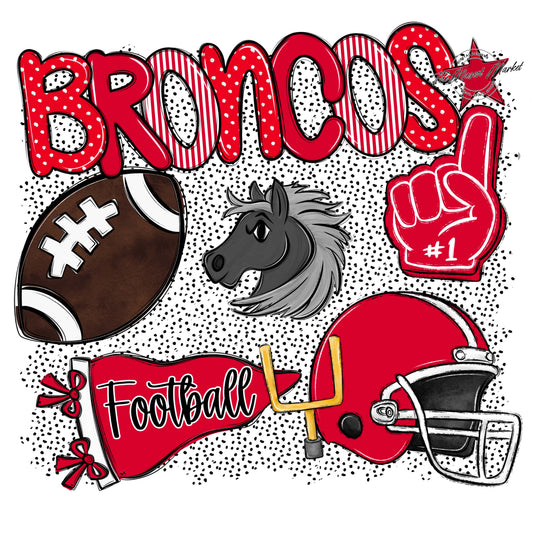 Broncos Football Spirit-Red