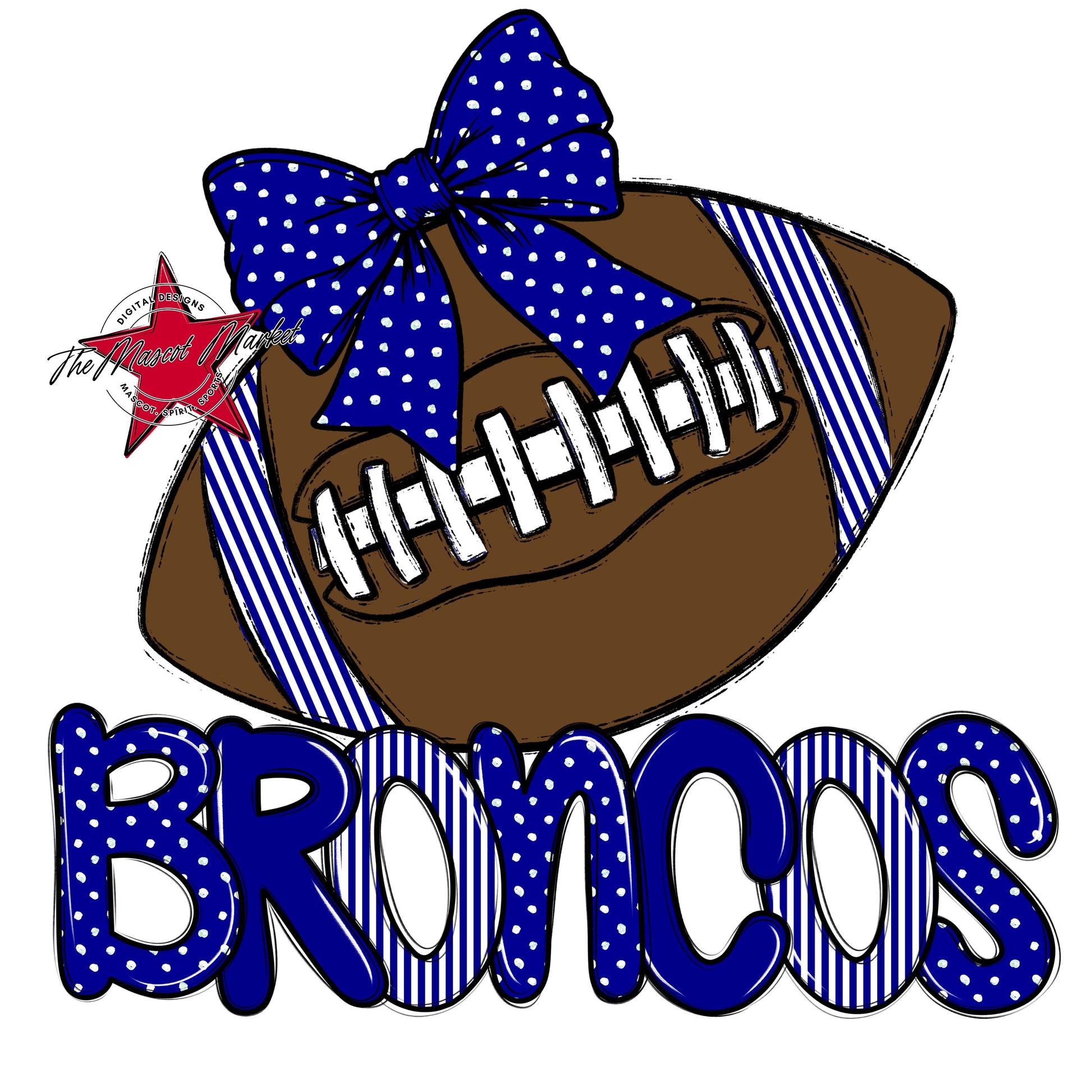 Broncos Football Spirit Design-Blue