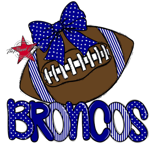 Broncos Football Spirit Design-Blue