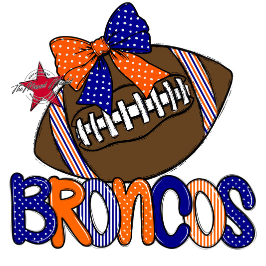 Broncos Football Spirit Design-Blue & Orange