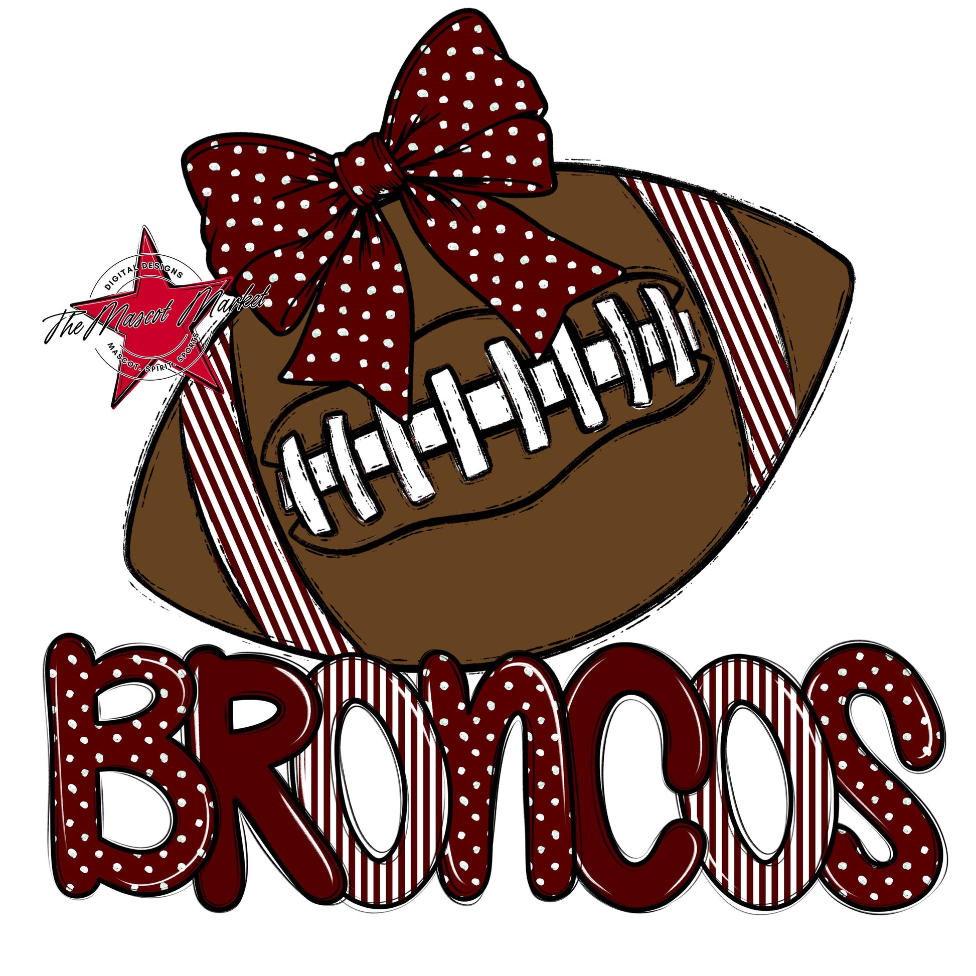 Broncos Football Spirit Design-Maroon