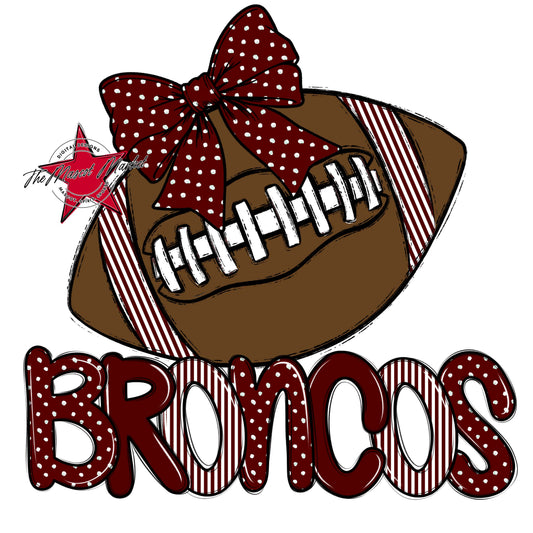 Broncos Football Spirit Design-Maroon
