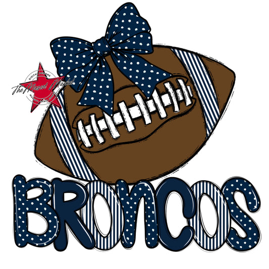 Broncos Football Spirit Design-Navy