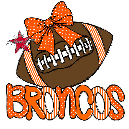 Broncos Football Spirit Design-Orange