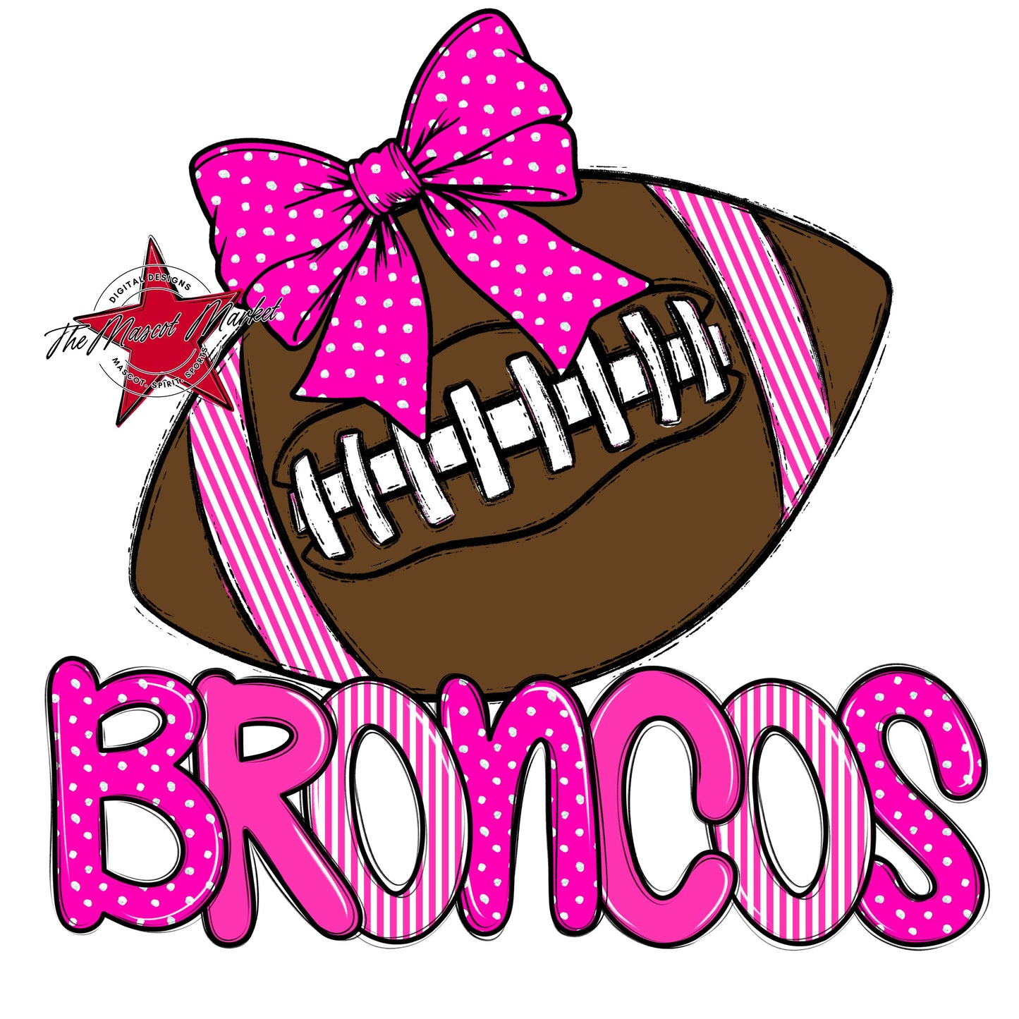 Broncos Football Spirit Design-Pink