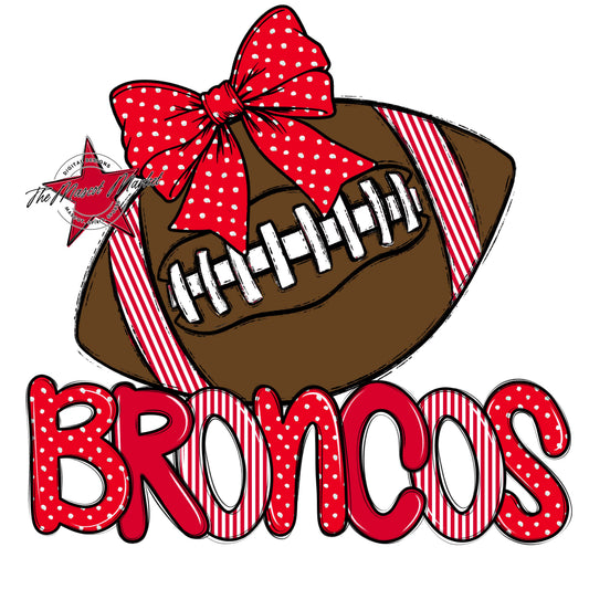 Broncos Football Spirit Design-Red