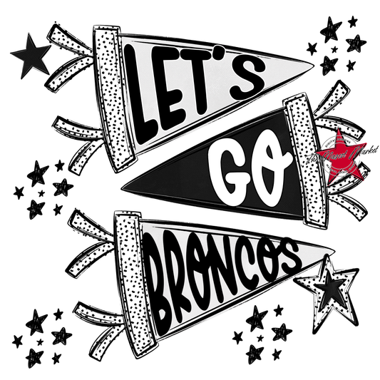 Broncos Let's Go Flag Design-Black