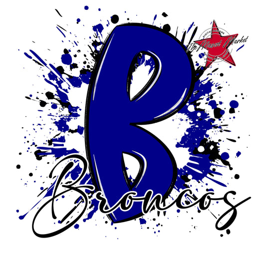 Broncos Mascot Splatter-Blue