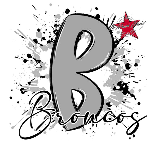 Broncos Mascot Splatter-Grey