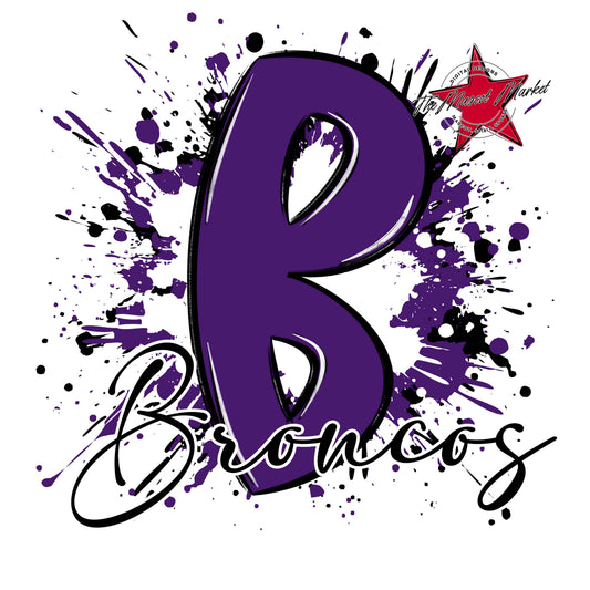 Broncos Mascot Splatter-Purple